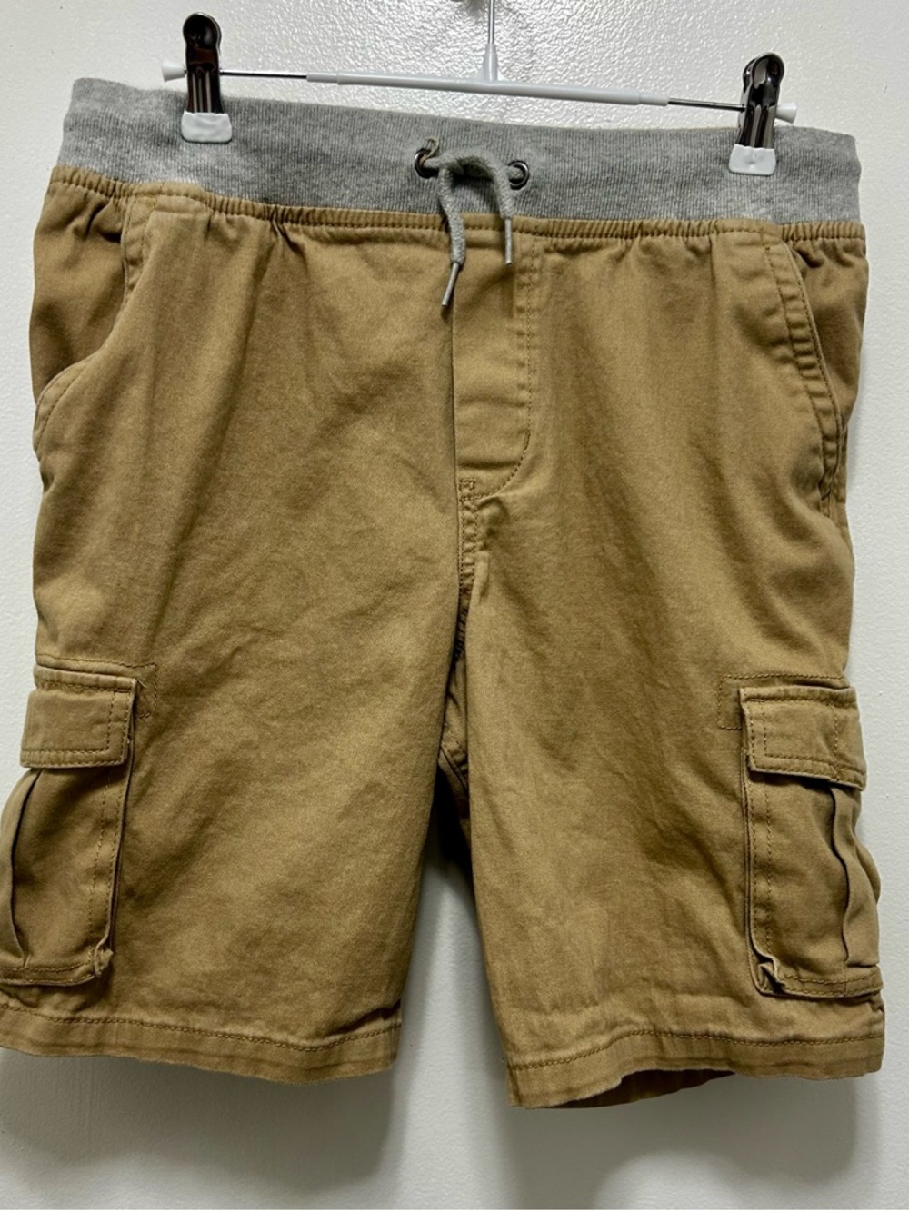Wonder‎ Nation Boys XL (14-16) Cargo Shorts Beige Gray Drawstring Pockets